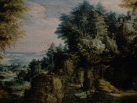 GG 659  GG 659, Pieter Stevens d.J. (um 1567 - nach 1624) Landschaft mit Einsiedelei, 1609, Eichenholz, 46,6 x 67 cm : Landschaft